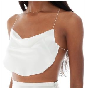 Are You Am I Carlo Top White 100% Silk S (closing shop 8/12)